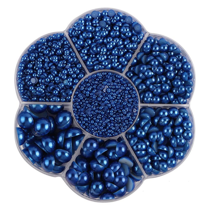 5800 Pcs Half Pearls for Crafts, Flatback Pearls for Artwork Making, DIY Rhinestones Accessory Nail Art, Face Gems Jewels Flat Back Craft Pearls - White