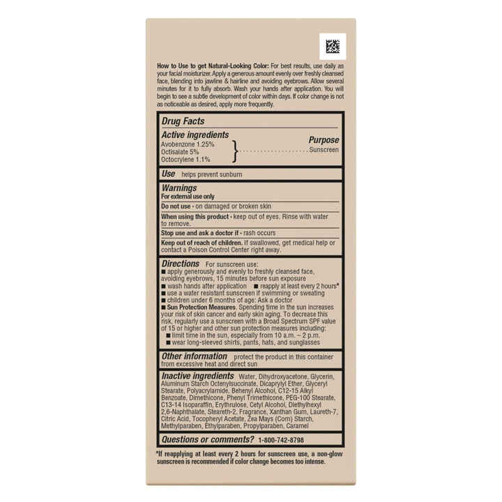 Natural Glow Face Self Tanner Lotion with SPF 20, Sunless Tanning, Medium to Deep Skin Tone Moisturizer, Daily Facial Sunscreen, Oil Free, Broad Spectrum UVA and UVB Protection,2 Oz(Pack of 2)