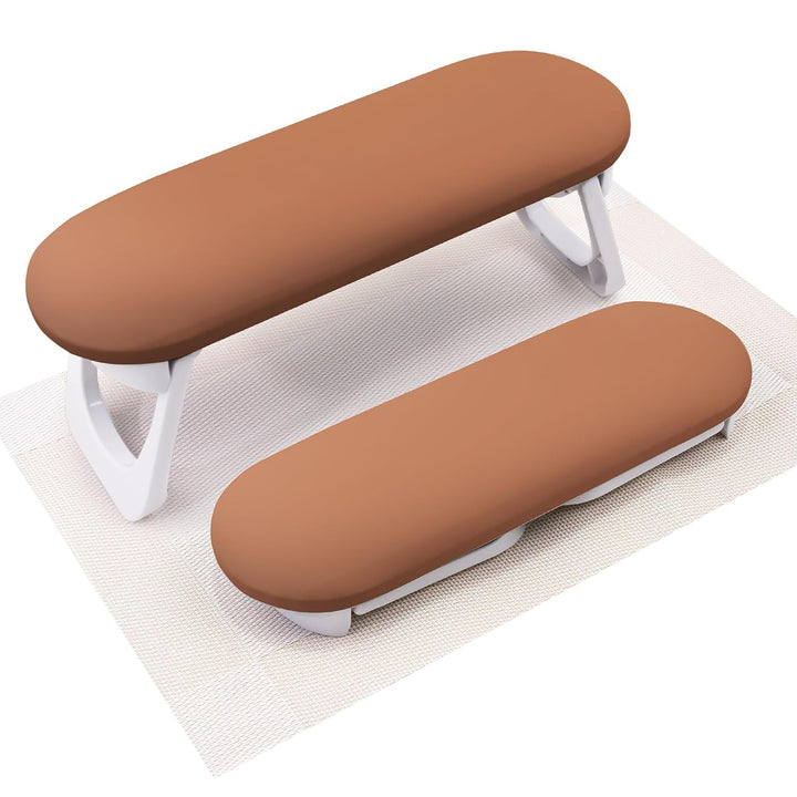 Nail Arm Rest, Foldable PU Leather Nail Hand Rest for Acrylic Nails Cushion Hand Holder, Nail Hand Pillow Nail Art Accessories Tool for Nails Tech Manicure Pedicure Salon Home Use - Light Gray