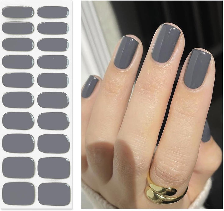 Semi Cured Gel Nail Strips | Gel Nail Stickers with UV Light Required | Salon Quality, Easy Application and Removal（Pink Ombre）