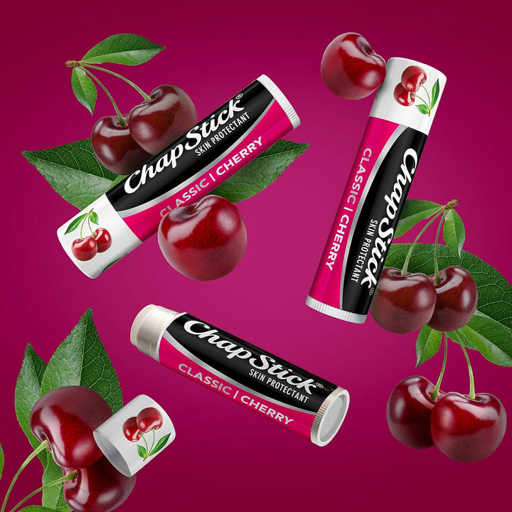 Classic Skin Protectant Flavored Lip Balm Tube, Cherry Flavor, 0.15 Ounce (Pack of 3)