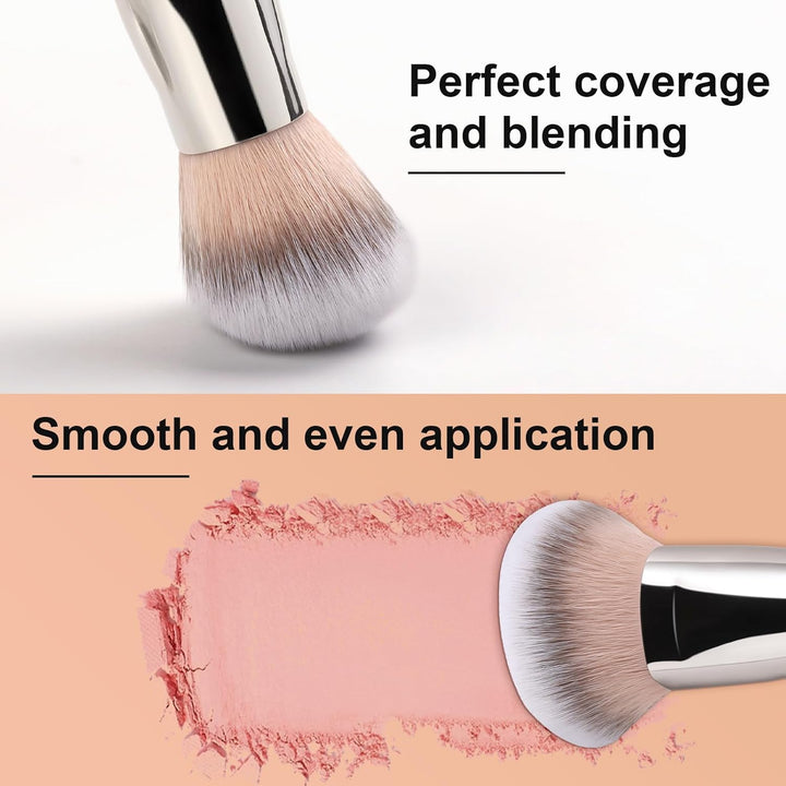 Domed Cheek Brush, Medium Precision Brush Head with Dense Synthetic Bristles for Contour Bronzer Blush with Loose Powder Cream