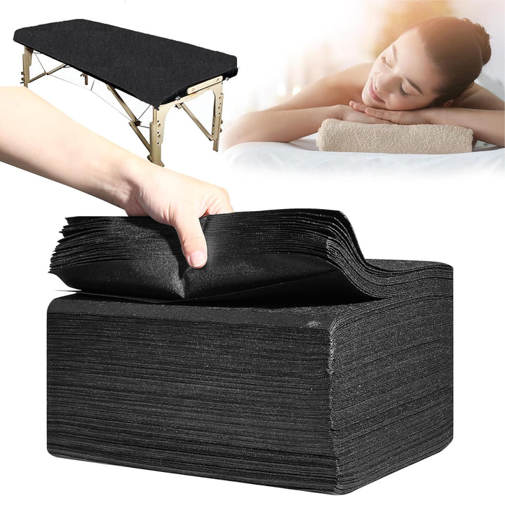 Disposable Bed Sheets 100 Pcs 31" X 71" Massage Table Sheets Non Woven Fabric SPA Bed Cover Breathable for Massage Beauty Tattoos(White)