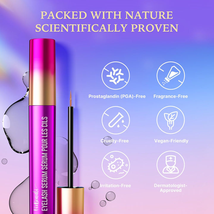 Lash Serum for Eyelash Growth: Eyelash Growth Serum with Advanced Formula to Boost Longer Fuller and Thicker Looking Lashes - Vegan & Cruelty-Free for Sensitive Eyes 3Ml