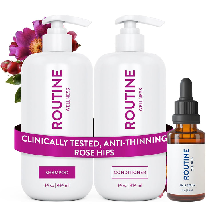 Anti-Thinning Shampoo and Conditioner Set for Thinning Hair - Biotin DHT Blocker Women & Men - Color Safe Shampoo for Hair Loss & Healthier Hair - Coconut & Vanilla (Pack of 2)