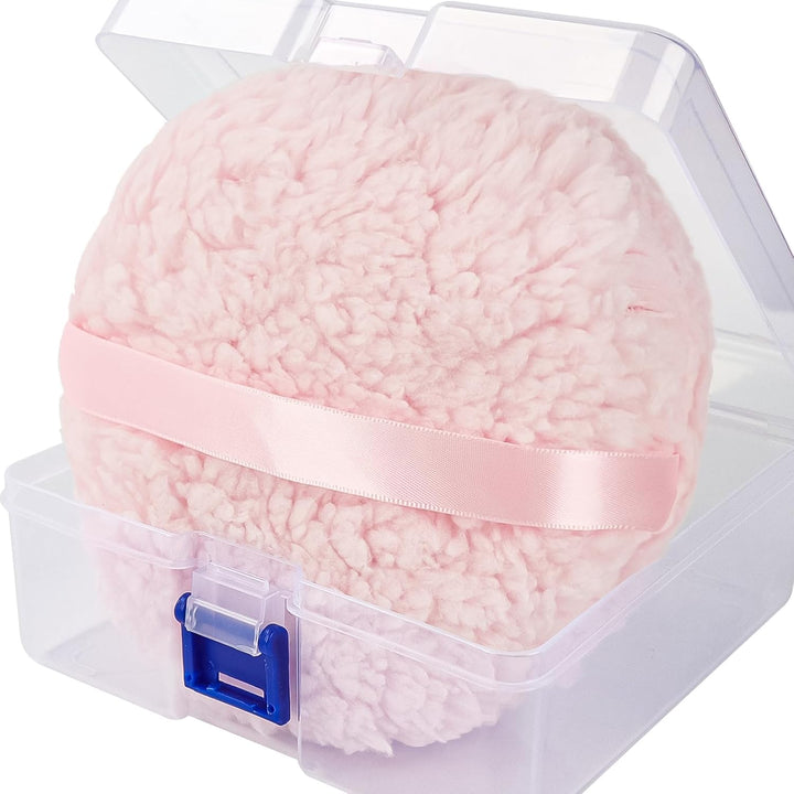 Powder Puff, 6'' Powder Puff for Body Powder,Body Powder Puffs and Container,Oversize Dust Puffs for Women