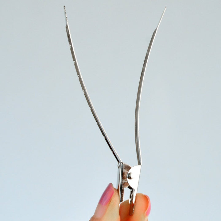 24 Packs Duck Bill Clips,  3.5 Inches Rustproof Metal Alligator Curl Clips with Holes for Hair Styling, Hair Coloring, Silver