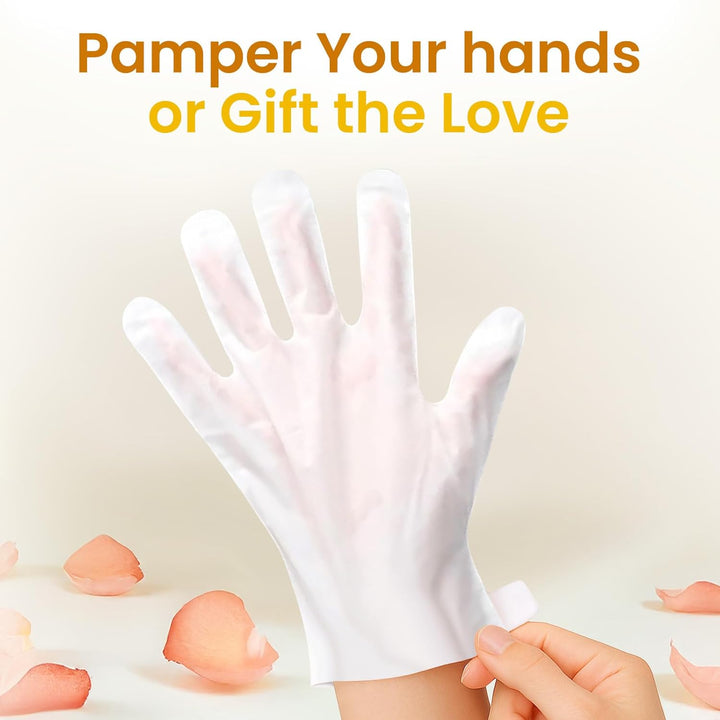 Repairing Hand Mask for Dry Cracked Hands, Hand Masks with Shea Butter, Jojoba Oil & Vitamin E, Moisturizing Gloves, Skin Care Gifts for Women & Men, Self Care Gifts for Women (6 Pairs)