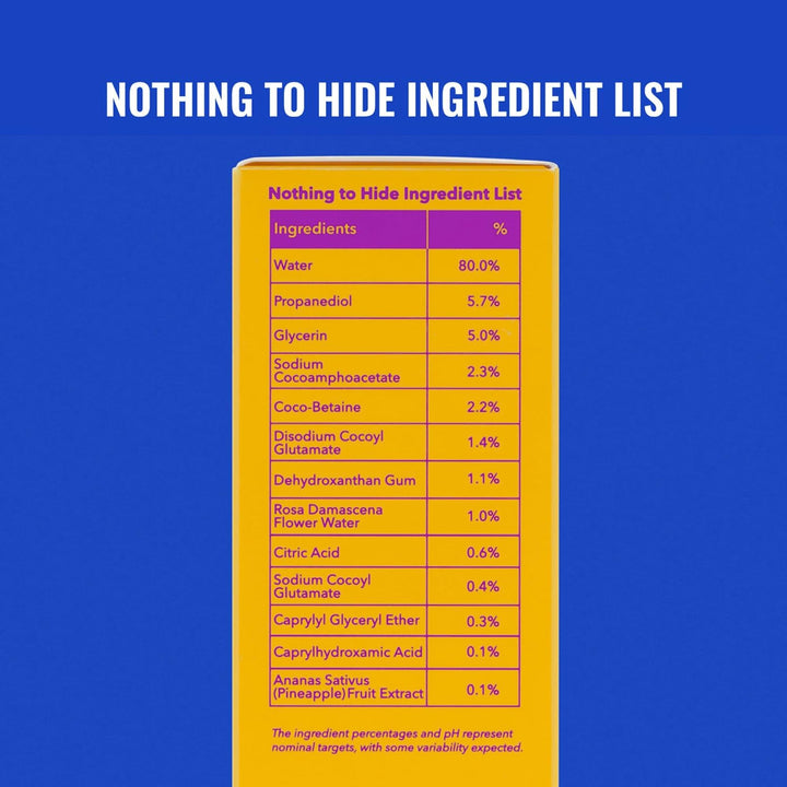 Hydrating Facial Cleansing Gel - Face Wash with Rosewater and Pineapple Extracts to Brighten, Cleanse, and Moisturize - Facial Cleanser, Skin Care