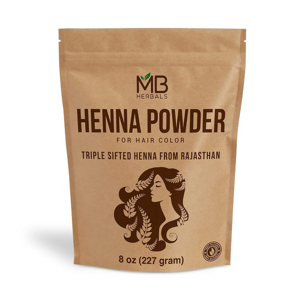 100% Pure & Natural Henna Powder 8 Oz / 227 Grams for Hair Color | for Natural Orange-Red Hair Color | Triple Sifted | No Preservatives