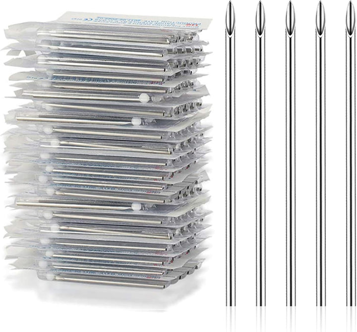 100Pcs Piercing Needles Mixed 12G 14G 16G 18G 20G Hollow Needles for All Piercings