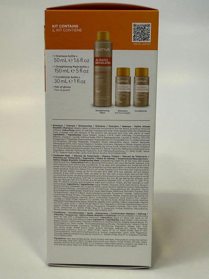 Brazilian Straightening Kit, 12 Weeks of Home Use Professional Straightening, with Organic Argan Oil, Shea Butter, Keratin & Amino Acids, for Straighter, Softer and Shinier Hair, All Hair Types