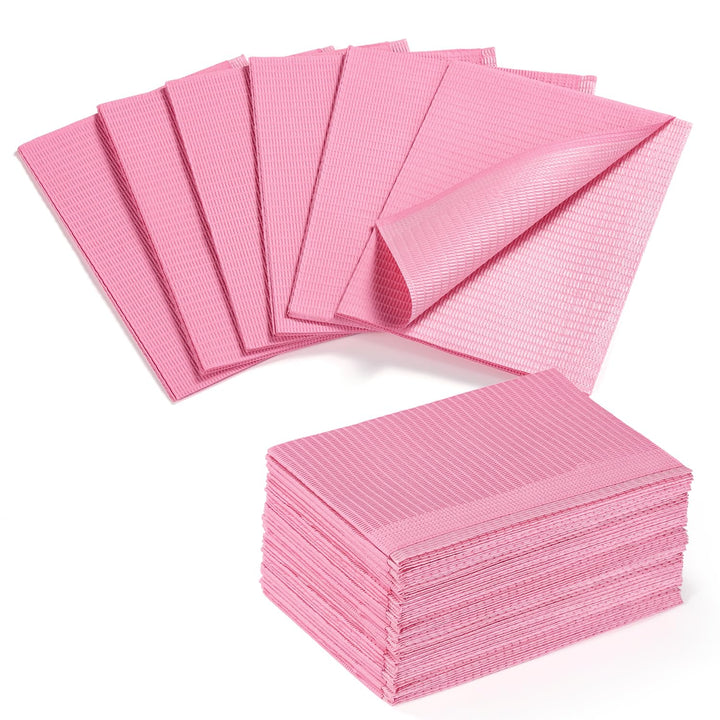 Disposable Nail Mats - 20Pcs Fordable Nail Art Table Mats for Table Acrylic Nail Practice Sheet, 3 Ply Waterproof 13" X 18" Clean Pads Nail Art Accessories (Pink)