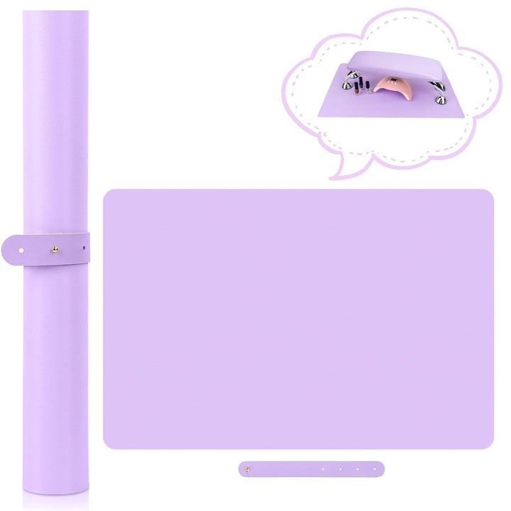 (MAT ONLY) Nail Art Table Mat, Nail Arm Rest Pad for Acrylic Nails, Soft Microfiber PU Leather Nail Mat for Table, Foldable Nail Hand Rest Pillow Manicure Pad, Acrylic Nail Desk Mat for Nail Cushion