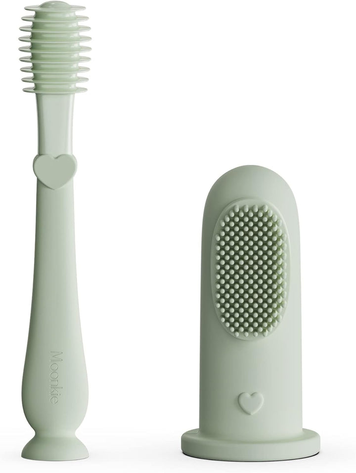 Baby Finger Toothbrush Tongue Oral Cleaner Kit for 3 Months +, 3 Pcs (Blush/Pale Mauve/Blush)