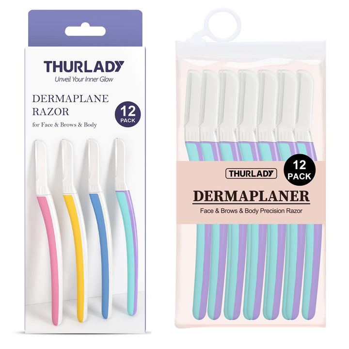 Dermaplane Razor for Women Face - Facial Razor for Women - Eyebrow & Face Razors, Exfoliating Microblades, Peach Fuzz Remover, Dermaplaning & Skin Care Tool, Travel Essentials, (12 Pcs, Wisteria)