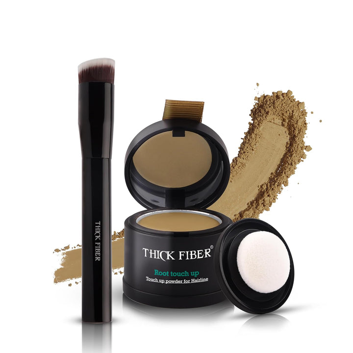 Root Touch up Powder - Water & Sweat Resistant Hair Loss Concealer Set for Thinning Hair Women, Includes Brush (Dark Brown)