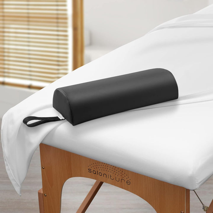 Half round Neck Massage Table Bolster Pillow Pad - 13 X 6 X 3 Inch - Black