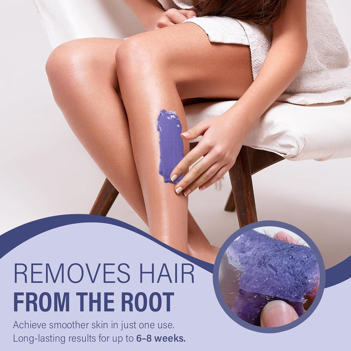 Waxing Kit, Painless Hair Removal Wax Warmer with 6 Bags Hard Waxbeans for Full Body, Legs, Face, Eyebrows & Bikini— Ideal for Both Women & Men