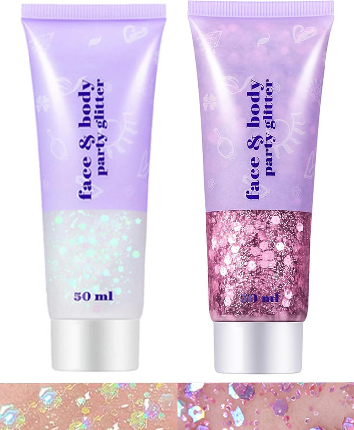 Gold Face Body Glitter,Mardi Gras Glitter Makeup Gold Face Paint,Holographic Chunky Sequins Glitters for Eye Lip Hair Nails,Festival Rave Accessories,52G