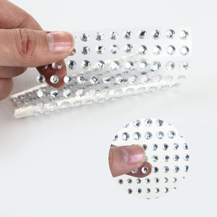 2310 PCS Self Adhesive Rhinestone Gem Stickers for Face Nail Body Makeup Festival,4 Size 14 Sheets Bling Jewels Stickers Earrings for DIY Kids Craft Card Decorations