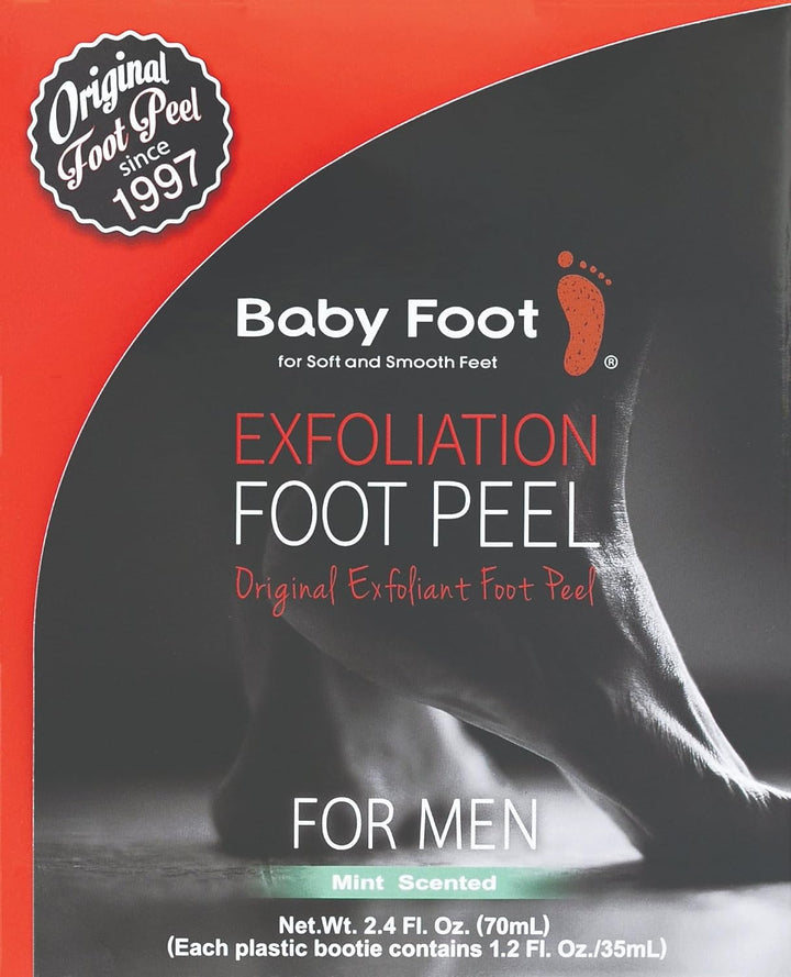 - Original Foot Peel Exfoliator for Men - Foot Peel Mask - Repair Rough Dry Cracked Feet and Remove Dead Skin, Repair Heels and Enjoy Baby Soft Smooth Feet 2.7 Fl. Oz. Mint Scented Pair