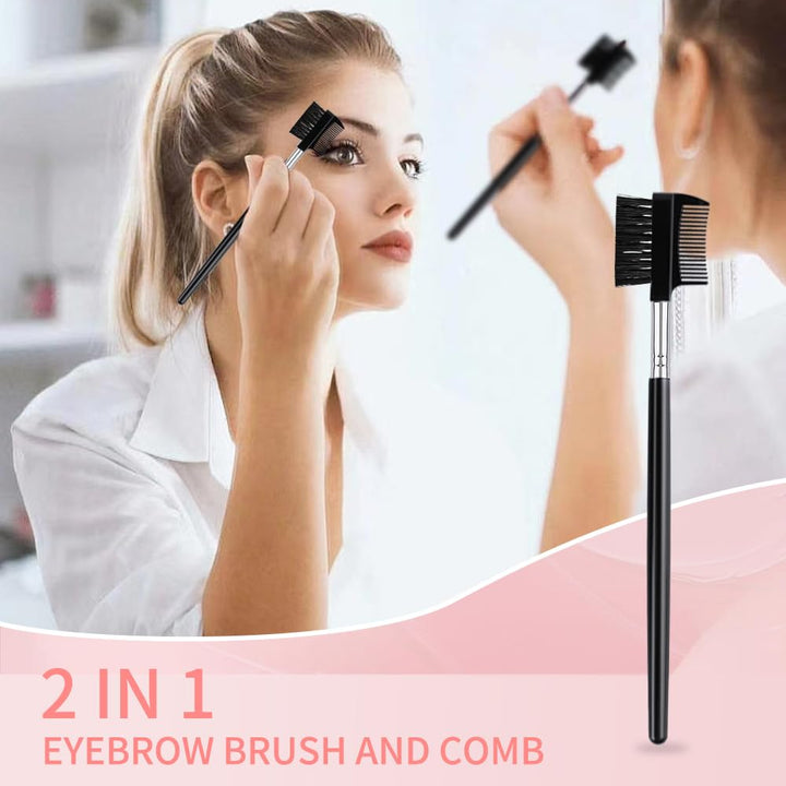 4 PCS Eyebrow Brush and Comb,Makeup Eyelash Comb,Portable Spoolie Brushes for Eyelashes Extension
