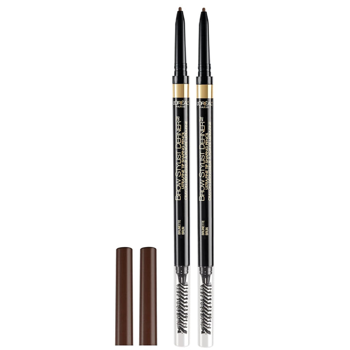Makeup Brow Stylist Definer Waterproof Eyebrow Pencil, Ultra-Fine Mechanical Pencil, Draws Tiny Brow Hairs and Fills in Sparse Areas and Gaps, Brunette, 0.003 Ounce (1 Count)