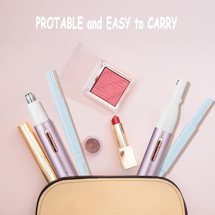 2025 Rechargeable Nose and Ear Hair Trimmer for Women Men – Painless Facial and Eyebrow Hair Remover, Dual-Edge Blades, IPX7 Waterproof, Compact and Portable Electric Clipper