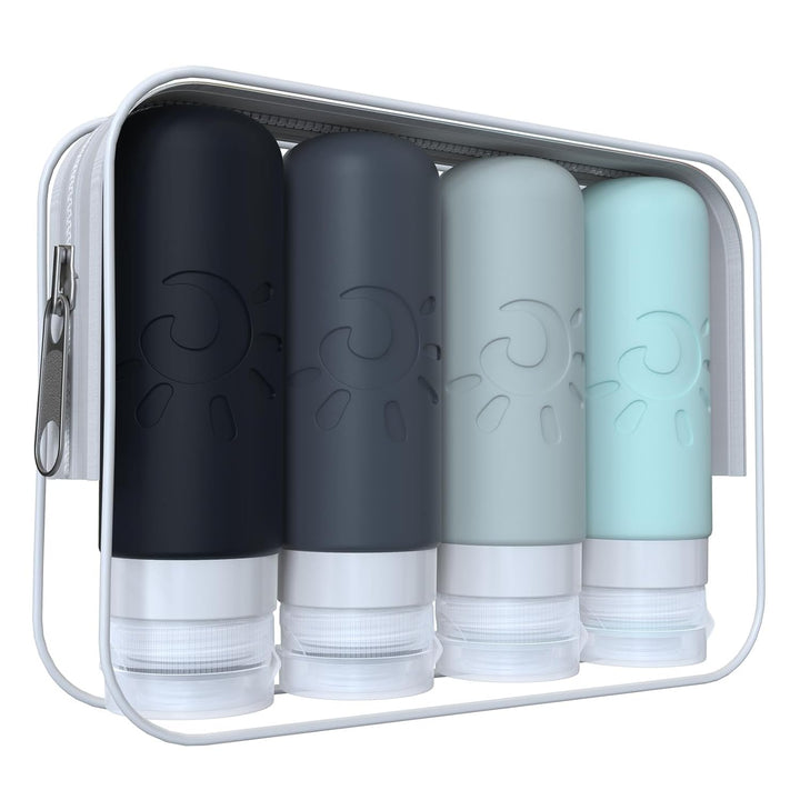 Travel Bottles for Toiletries, TSA Approved Travel Containers 3Oz Leak Proof Travel Tubs Refillable Liquid Travel Accessories for Shampoo Conditioner Lotion Body Wash(Multicolored C)
