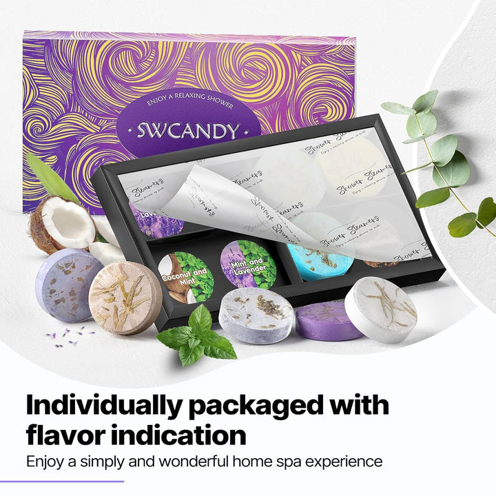 Shower Steamers Aromatherapy Birthday Gifts for Women -  8 Pcs Stocking Stuffers White Elephant Gifts for Adults Mom Men Teen Self Care with Natural Essential Oils Relaxation Home SPA Christmas