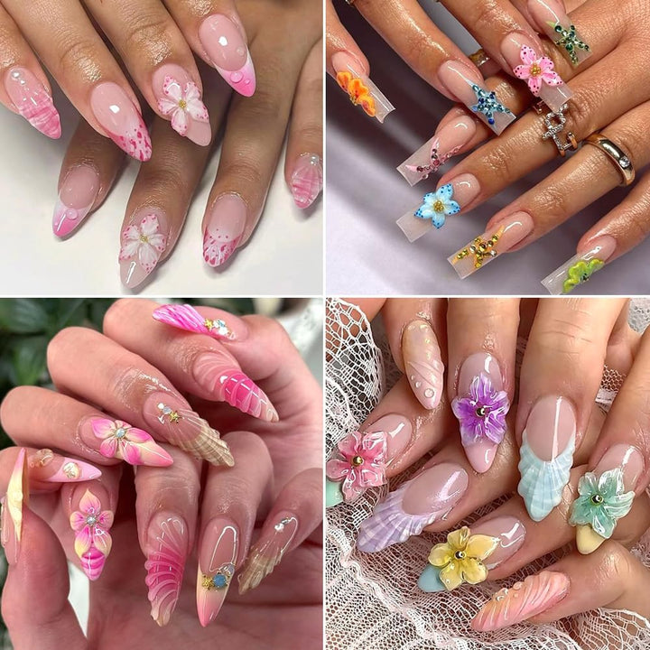 3D Flowers Nail Mold Silicone Nail Tools, Hawaii Hibiscus Floral Petal Nail Design Resin Molds Nail Art Carving Template for Resin Manicure Decorations Accessories DIY Nail Supplies