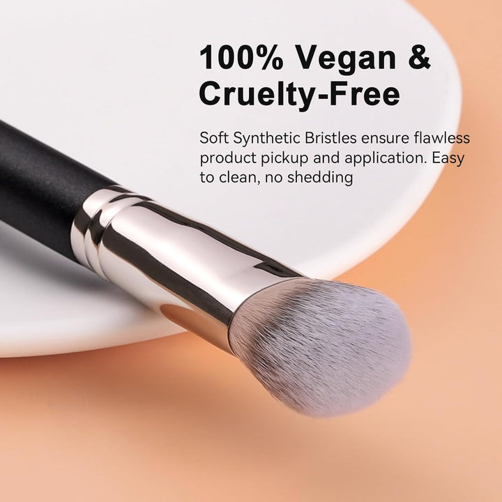 Domed Cheek Brush, Medium Precision Brush Head with Dense Synthetic Bristles for Contour Bronzer Blush with Loose Powder Cream