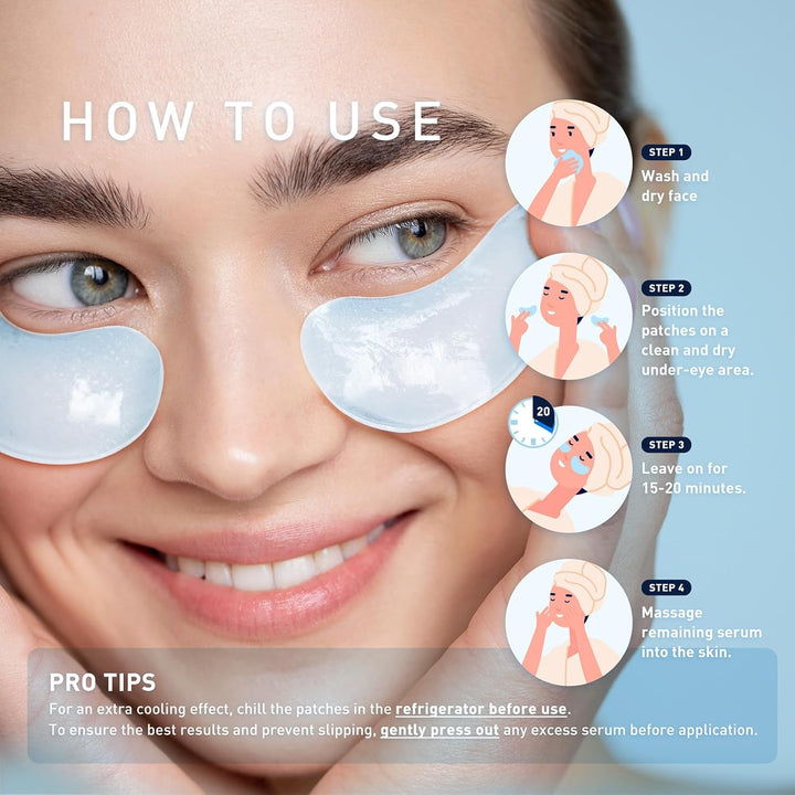 under Eye Patches for Dark Circles: 30 Pairs Retinol Collagen Eye Gels Mask - Reduce Wrinkles Puffy & Bags - Skin Treatment Pads - anti Aging Moisturizer for Women (Blue)