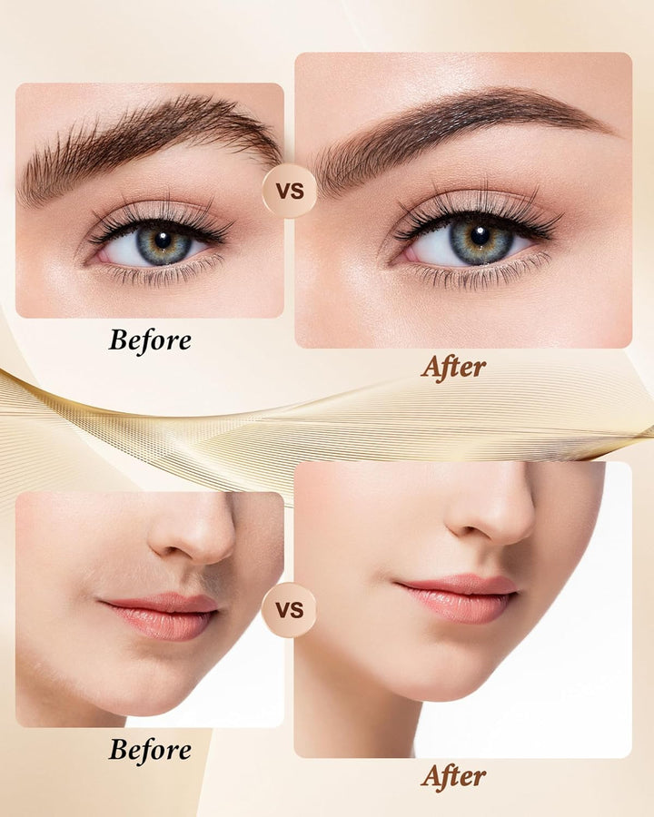 Eyebrow Trimmer Facial Hair Removal for Women: 2 in 1 Rechargeable Face Shaver and Eyebrow Razor - Painless Electric Hair Remover Device for Peach Fuzz Fine Hairs Upper Lip Chin