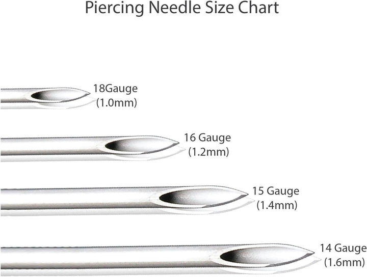 10PC Piercing Needles 18G - Sterile Disposable Sharp Surgical Stainless Steel - Nose Septum Ear Tragus Helix Labret Nipple Lip Navel