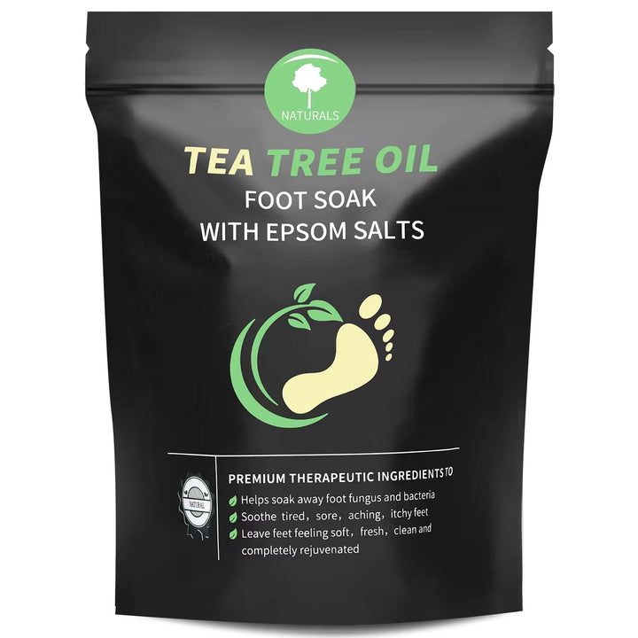 Tea Tree Oil Foot Soak with Epsom Salt - Pedicure Foot Spa for Toenail Fungus Treatment, Nail Discoloration, Stubborn Foot Odor and Itchiness -16 Oz