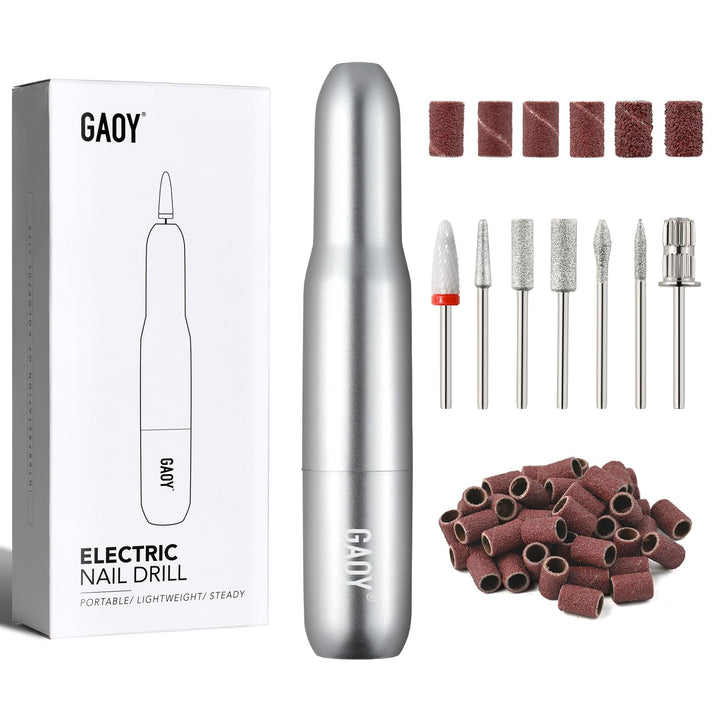 Electric Nail Drill for Acrylic and Gel, USB Electric Nail File, Portable Efile with Drill Bits, Manicure Pedicure Tools for Home Salon, Pink