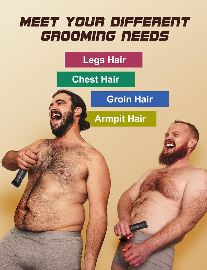 Body Hair Trimmer for Men: Manscape Electric Razor, Versatile Hair Trimmer for Groin, Beard, Nose/Ear Hair, Waterproof & USB-C Rechargeable,Travel Lock,Christmas Gifts for Men