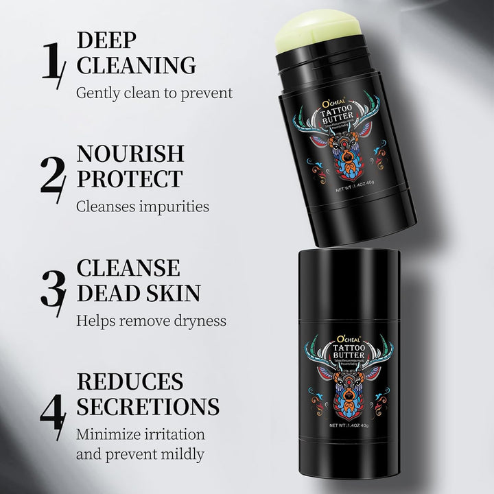 Tattoo Aftercare Butter Balm,Natural Organic Tattoo Cream Moisturizer for Old & New Tattoos Healing Brightener Color Enhance
