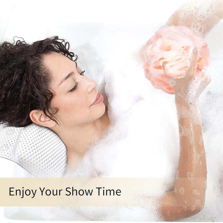 Bath Loofah Sponge Body Scrubber Shower Sponge Exfoliating Mesh Pouf Shower Ball Bath Sponges for Women and Men Bathing Accessories (4Pack 50G Colorful)