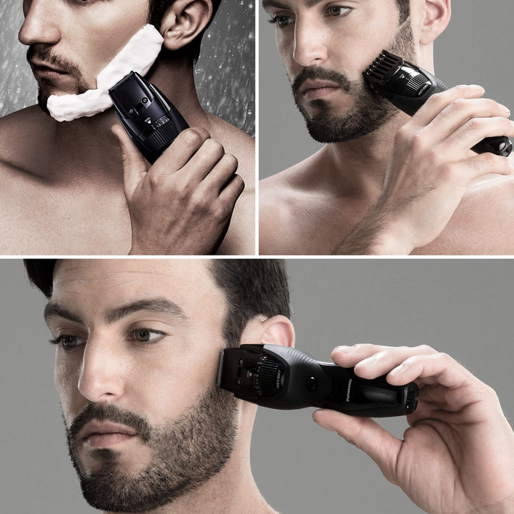 Cordless Beard Trimmer for Men with Precision Dial, 19 Adjustable Length Settings, Rechargeable Battery, Washable - ER-GB42-K (Black)
