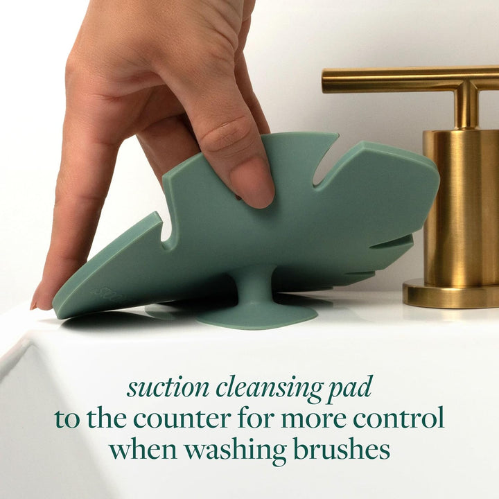 Makeup Brush Cleanser + Silicone Cleansing Pad Bundle, Deep Cleaning Shampoo for Makeup Sponges & Brushes, Brush Cleaner Pad, Vegan & Cruelty-Free, Gentle Formula