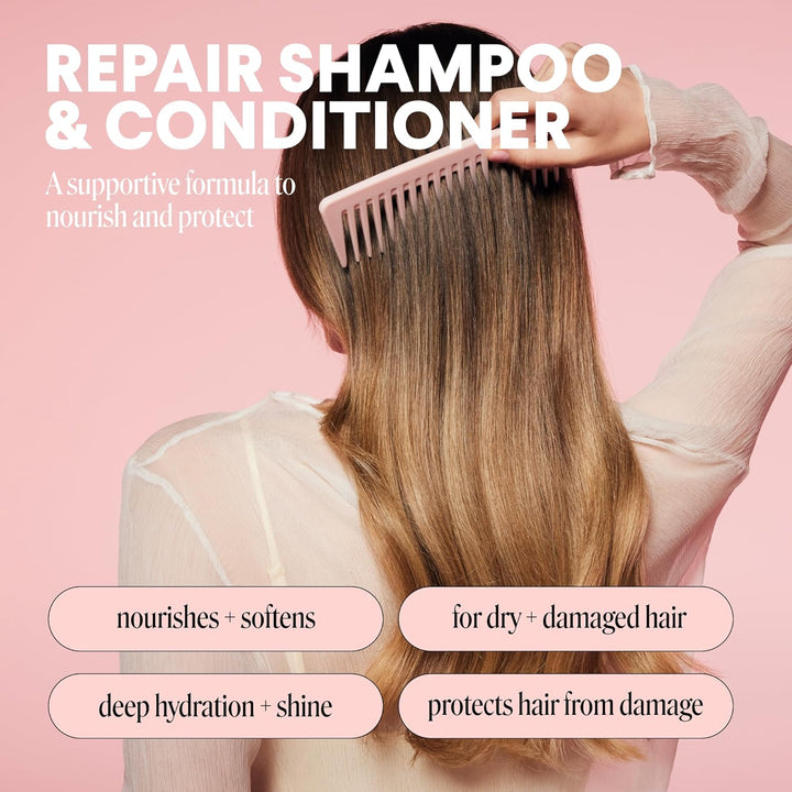 Repair Shampoo and Conditioner Set (12 Oz) for Dry to Damaged Hair Made with Keratin, Coconut Oil, Shea Butter, and Vitamin E