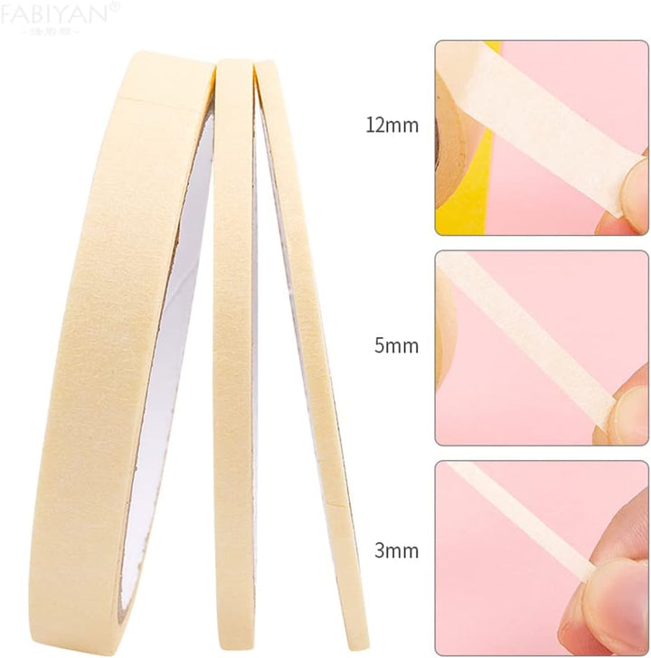 3Pcs/Set Nail Art Tape Roll Wrap Adhesive Decoration Edge Guide Tips Design Stickers Manicure Tool Stripe Creative Masking Pattern 20M per Roll French Manicure Tips Masking Tapes 3/5/12Mm
