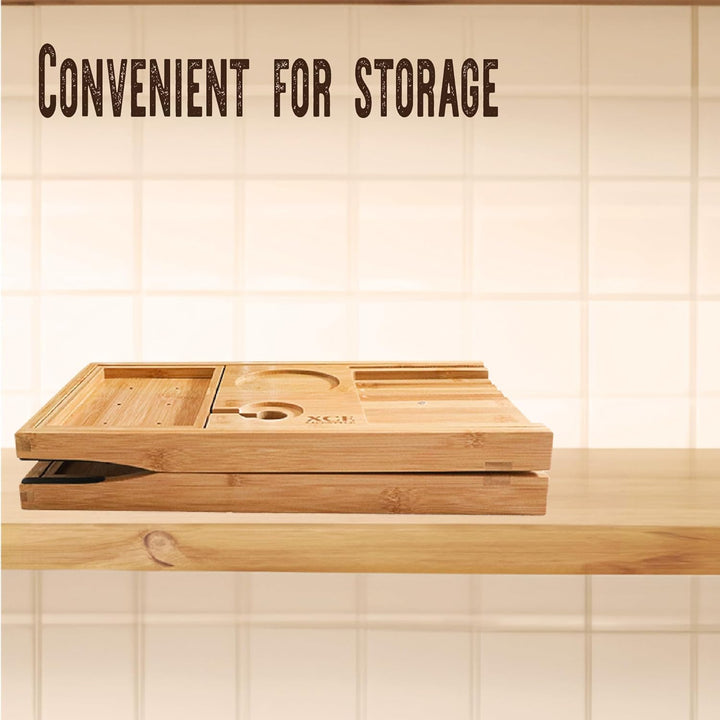 Foldable Bathtub Tray Expandable to 105Cm for Luxury Bath, Bath Tray for Bathtub (Bamboo)