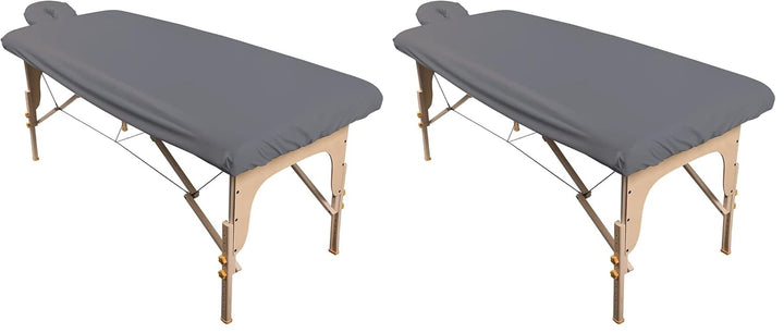 Waterproof Massage Table Cover, Protective Spa Treatment Sheet Set for Massage Tables, Machine Washable, Includes Massage Fitted Sheet and Face Rest Cover, Natural