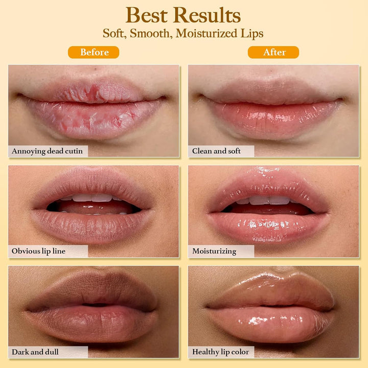 3PCS Turmeric Lemon Lip Scrub and Turmeric Lip Balm with Brush Set, Lip Scrubber Exfoliator, Dark Lips Treatment for Smokers, Natural Exfoliator & Moisturizer Cracked, Dull, Reduce Fine Lines Lips