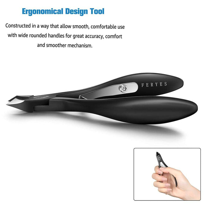 Cuticle Cutters 1/2 Jaw - Professional Stainless Steel Cuticle Clippers Nail Cuticle Remover Tool, Nail Dead Skin Clipper - BLACK