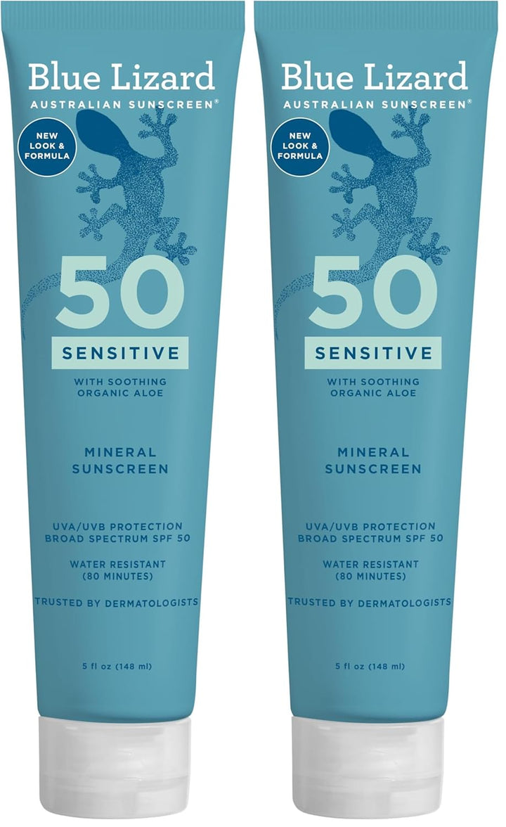 Sensitive Mineral Sunscreen with Zinc Oxide 50+ Water Resistant UVAUVB Protection with Smart Cap Technology Fragrance Free, Sensitve, SPF 50 - - Tube, Unscented, 5 Fl Oz